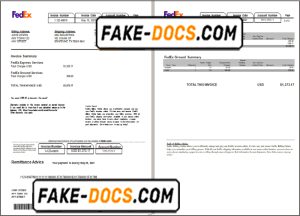 USA Fedex invoice template in Word and PDF format, fully editable USA Fedex invoice template in Word and PDF format, fully editable