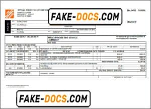 USA The Home Depot invoice template in Word and PDF format, fully editable USA The Home Depot invoice template in Word and PDF format, fully editable