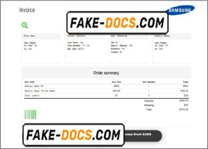 USA Samsung invoice template in Word and PDF format, fully editable USA Samsung invoice template in Word and PDF format, fully editable