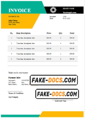 balance vita universal multipurpose good-looking invoice template in Word and PDF format, fully editable