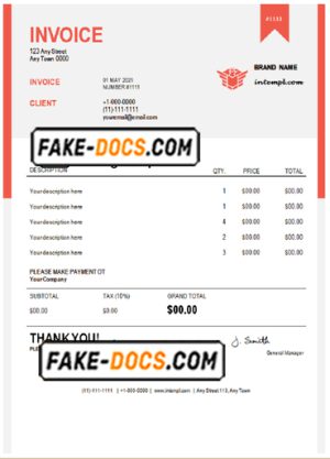 addict forum universal multipurpose good-looking invoice template in Word and PDF format, fully editable