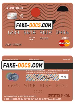 culture abstract universal multipurpose bank mastercard debit credit card template in PSD format, fully editable