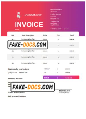 scheme theory universal multipurpose tax invoice template in Word and PDF format, fully editable