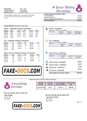 own point universal multipurpose utility bill template in Word format