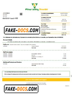 constant sun universal multipurpose utility bill template in Word format