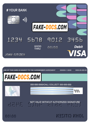 abstractsio universal multipurpose bank visa credit card template in PSD format, fully editable