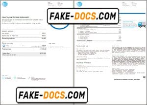 USA AT&T invoice template in Word and PDF format, fully editable, 3 pages USA AT&T invoice template in Word and PDF format, fully editable, 3 pages