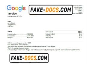 USA Google invoice template in Word and PDF format, fully editable USA Google invoice template in Word and PDF format, fully editable