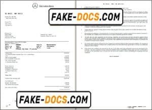 USA Mercedes-Benz invoice template in Word and PDF format, fully editable USA Mercedes-Benz invoice template in Word and PDF format, fully editable