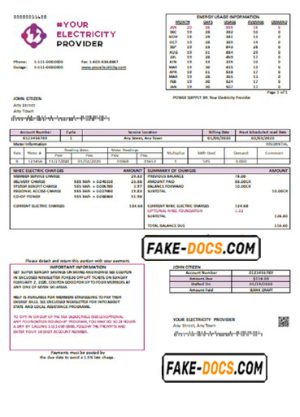 energy blaze universal multipurpose utility bill template in Word format