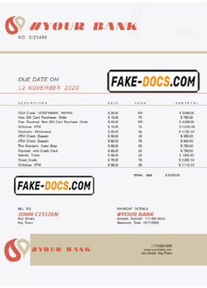 perfect detail universal multipurpose bank statement template in Word format