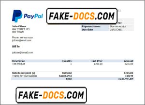 USA PayPal invoice template in Word and PDF format, fully editable USA PayPal invoice template in Word and PDF format, fully editable