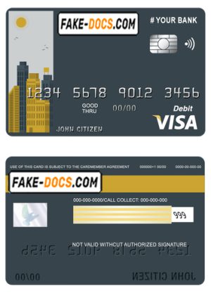 ori building universal multipurpose bank visa credit card template in PSD format, fully editable