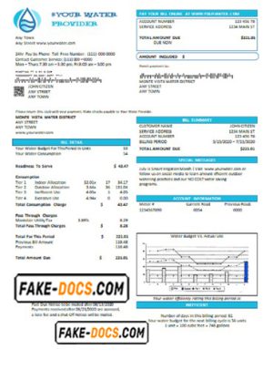 ocean spout universal multipurpose utility bill template in Word format