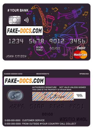moonlight instrumental universal multipurpose bank mastercard debit credit card template in PSD format, fully editable