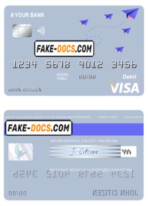 medium trip universal multipurpose bank visa credit card template in PSD format, fully editable