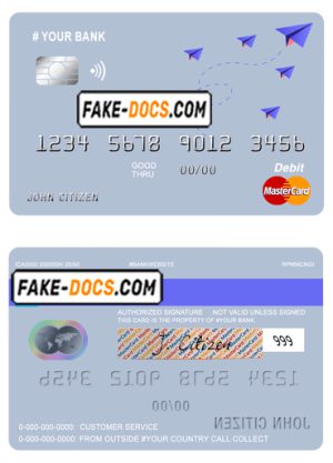 medium trip universal multipurpose bank mastercard debit credit card template in PSD format, fully editable