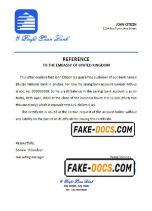 profit loan bank universal multipurpose bank account reference template in Word and PDF format