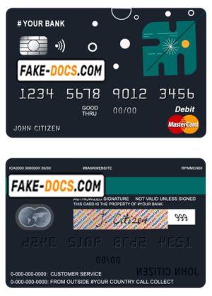 powder art universal multipurpose bank mastercard debit credit card template in PSD format, fully editable