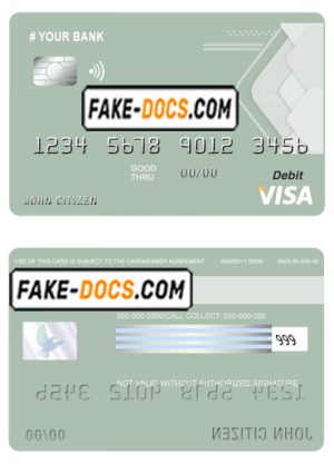 upgrade abstract universal multipurpose bank visa credit card template in PSD format, fully editable
