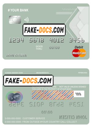 upgrade abstract universal multipurpose bank mastercard debit credit card template in PSD format, fully editable