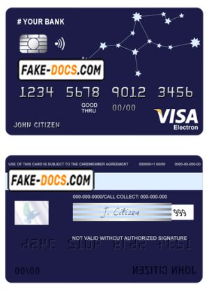 starline astrology universal multipurpose bank visa electron credit card template in PSD format, fully editable