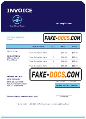 system rider universal multipurpose professional invoice template in Word and PDF format, fully editable