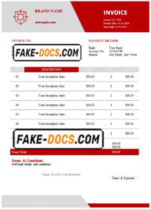 spire venture universal multipurpose good-looking invoice template in Word and PDF format, fully editable