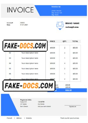 post advisor universal multipurpose professional invoice template in Word and PDF format, fully editable