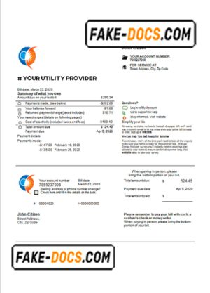energy skill universal multipurpose utility bill template in Word format