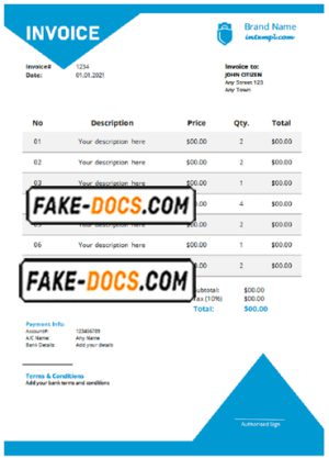 truth power universal multipurpose professional invoice template in Word and PDF format, fully editable