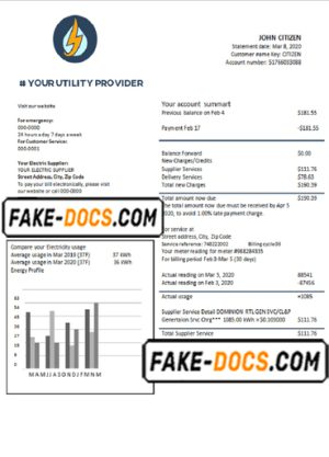 energy portal universal multipurpose utility bill template in Word format