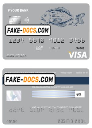 lucky fish universal multipurpose bank visa credit card template in PSD format, fully editable