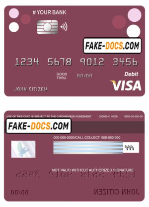 roundara universal multipurpose bank visa credit card template in PSD format, fully editable