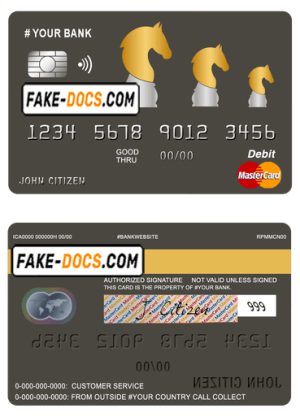 ride horse universal multipurpose bank mastercard debit credit card template in PSD format, fully editable
