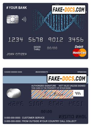 vintage abstract universal multipurpose bank mastercard debit credit card template in PSD format, fully editable