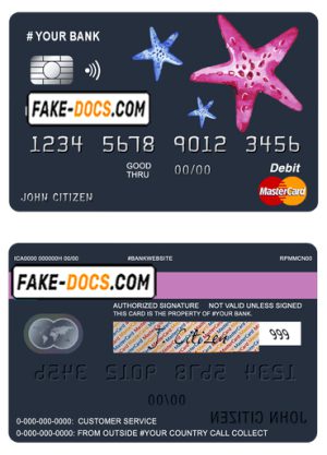 tour star universal multipurpose bank mastercard debit credit card template in PSD format, fully editable