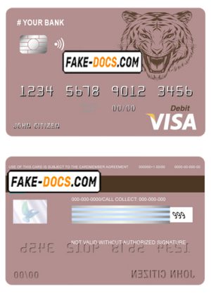 tigarara universal multipurpose bank visa credit card template in PSD format, fully editable