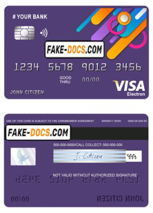 detail line universal multipurpose bank visa electron credit card template in PSD format, fully editable