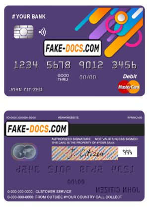 detail line universal multipurpose bank mastercard debit credit card template in PSD format, fully editable