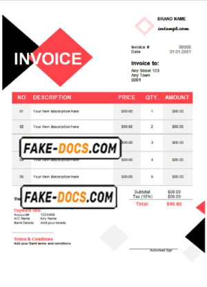 daisy fleur universal multipurpose tax invoice template in Word and PDF format, fully editable