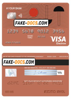 culture abstract universal multipurpose bank visa electron credit card template in PSD format, fully editable