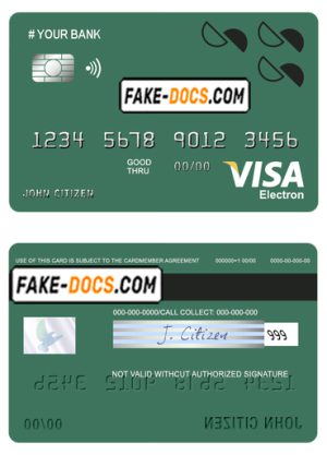 creations line universal multipurpose bank visa electron credit card template in PSD format, fully editable
