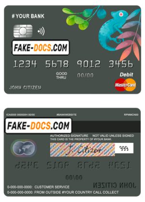 bueno tropical universal multipurpose bank mastercard debit credit card template in PSD format, fully editable