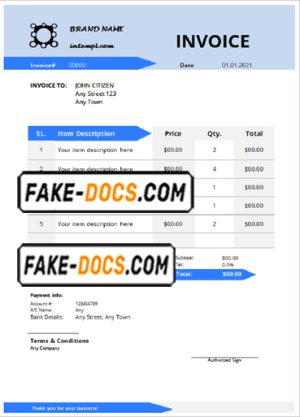 fix focus universal multipurpose tax invoice template in Word and PDF format, fully editable