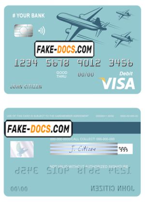 finesse ship universal multipurpose bank visa credit card template in PSD format, fully editable