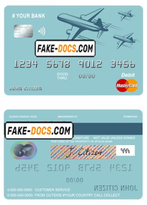 finesse ship universal multipurpose bank mastercard debit credit card template in PSD format, fully editable