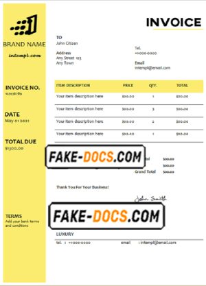 micro iron universal multipurpose tax invoice template in Word and PDF format, fully editable