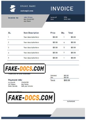 hardy habit universal multipurpose professional invoice template in Word and PDF format, fully editable
