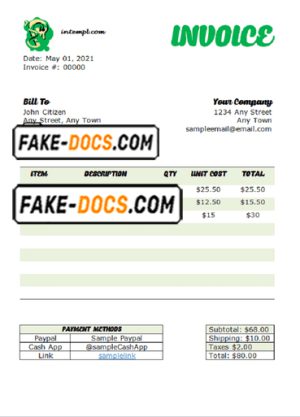 grand waves universal multipurpose tax invoice template in Word and PDF format, fully editable